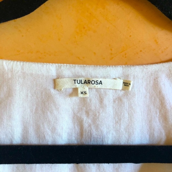 Tularosa Long Sleeve Cosmic Star Dress Silk and Cotton Ivory Colored Red Stars. - Picture 6 of 12